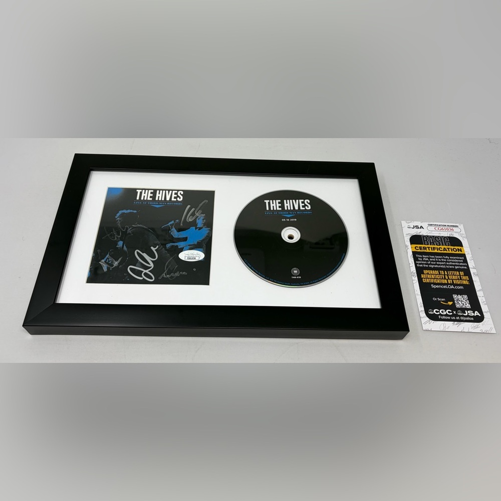 The Hives signed Live At Third Man Records CD Cover Framed JSA COA